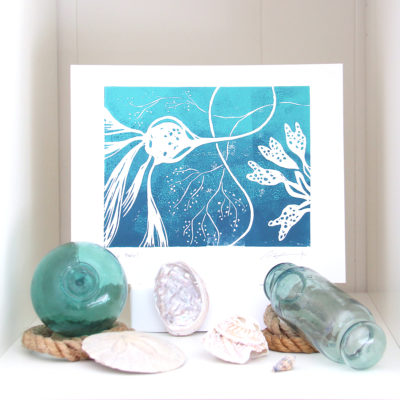 kelp twirl botanical seaweed art print