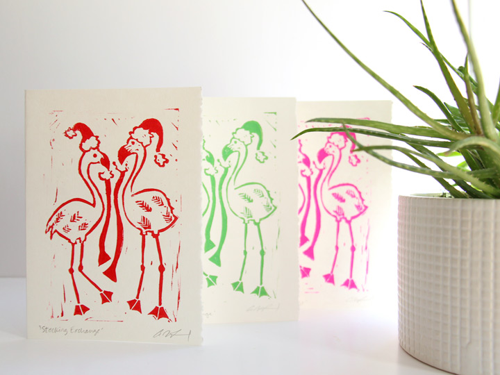 flamingo christmas cards