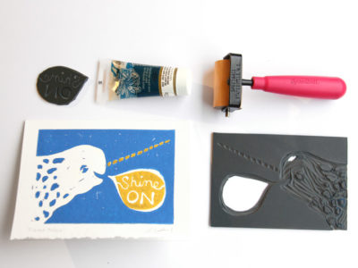 narwhal card linocut tools