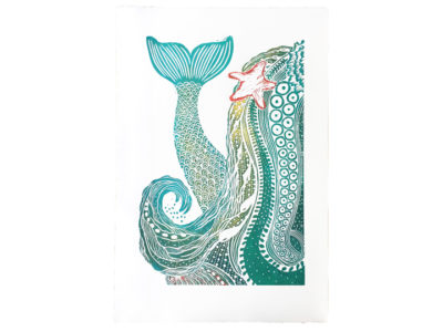 mermaid hair westcoast seaweed botanical art print