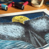 Moon whale artistic process